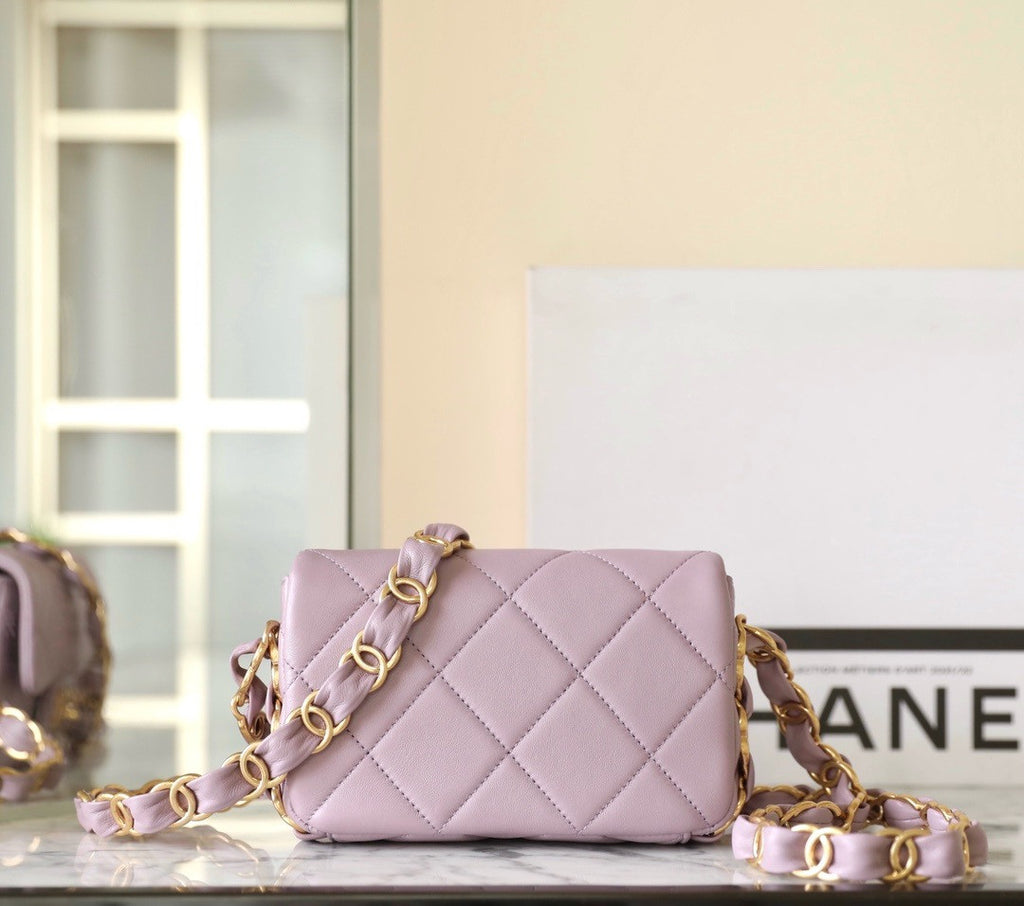 CHANEL FALL-WINTER 2024/25   SMALL FLAP BAG PURPLE