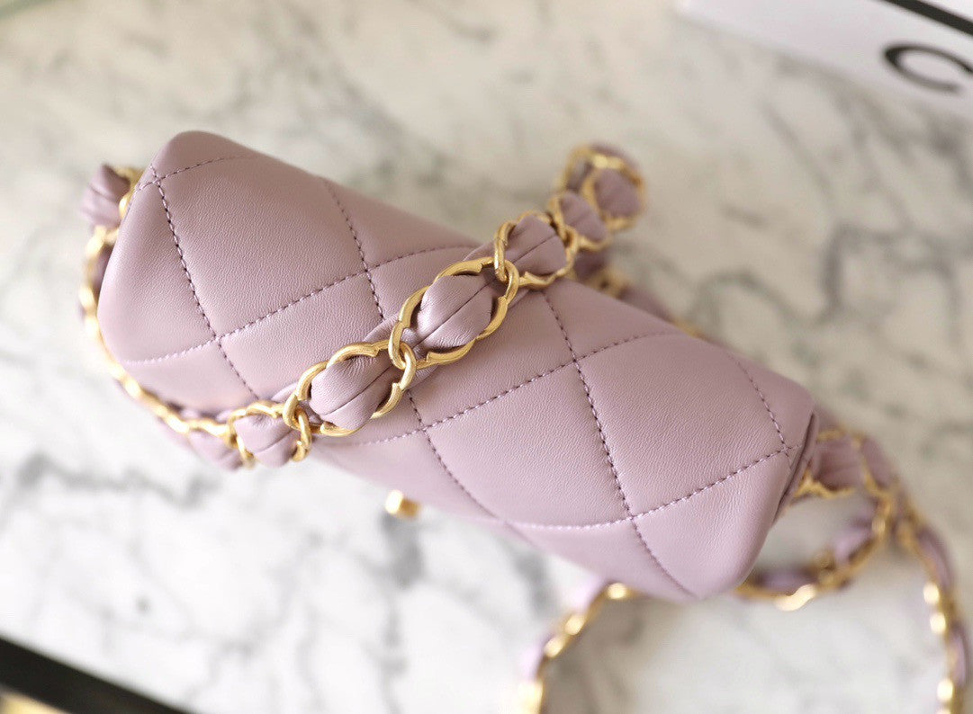 CHANEL FALL-WINTER 2024/25   SMALL FLAP BAG PURPLE