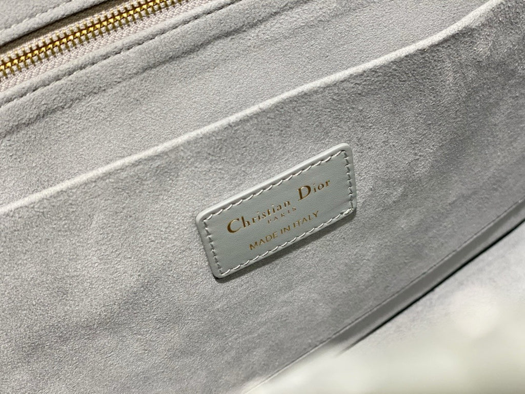 Christian Dior Medium Dior Book Tote  Grey  Macrocannage Calfskin (36.5 x 28 x 17.5 cm)