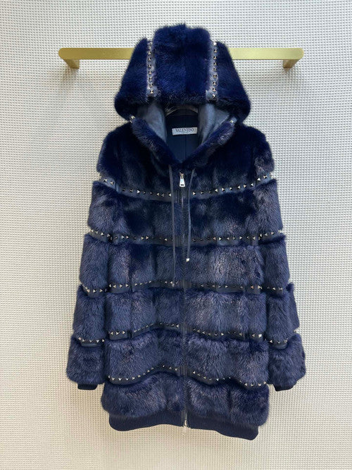 Valentino Rockstud Mink  Coat
