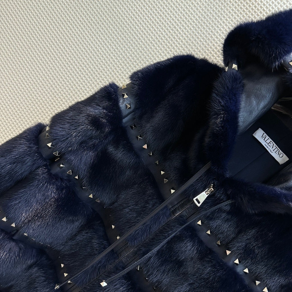 Valentino Rockstud Mink  Coat