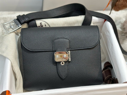 Hermes Sac a depeches 21 bag Black Togo Leather Hermes