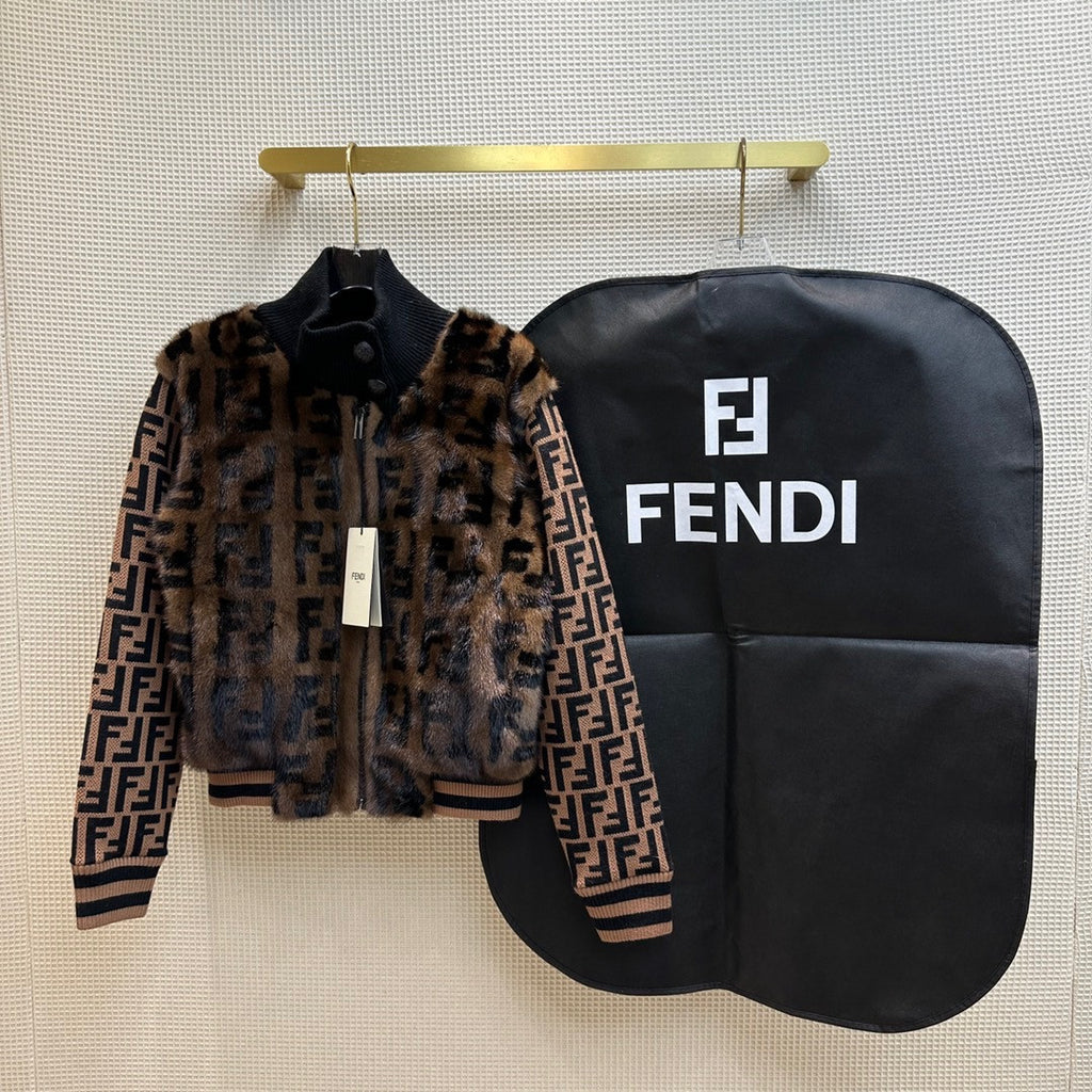 Fendi Bomber jacket Brown mink bomber