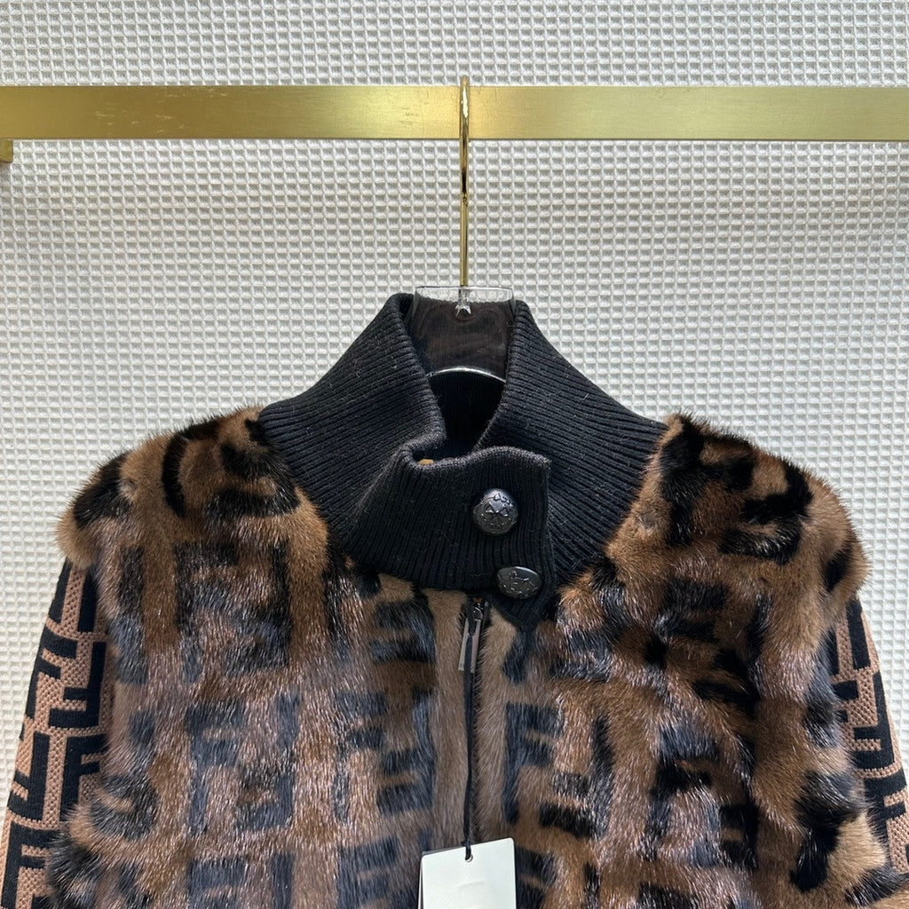 Fendi Bomber jacket Brown mink bomber
