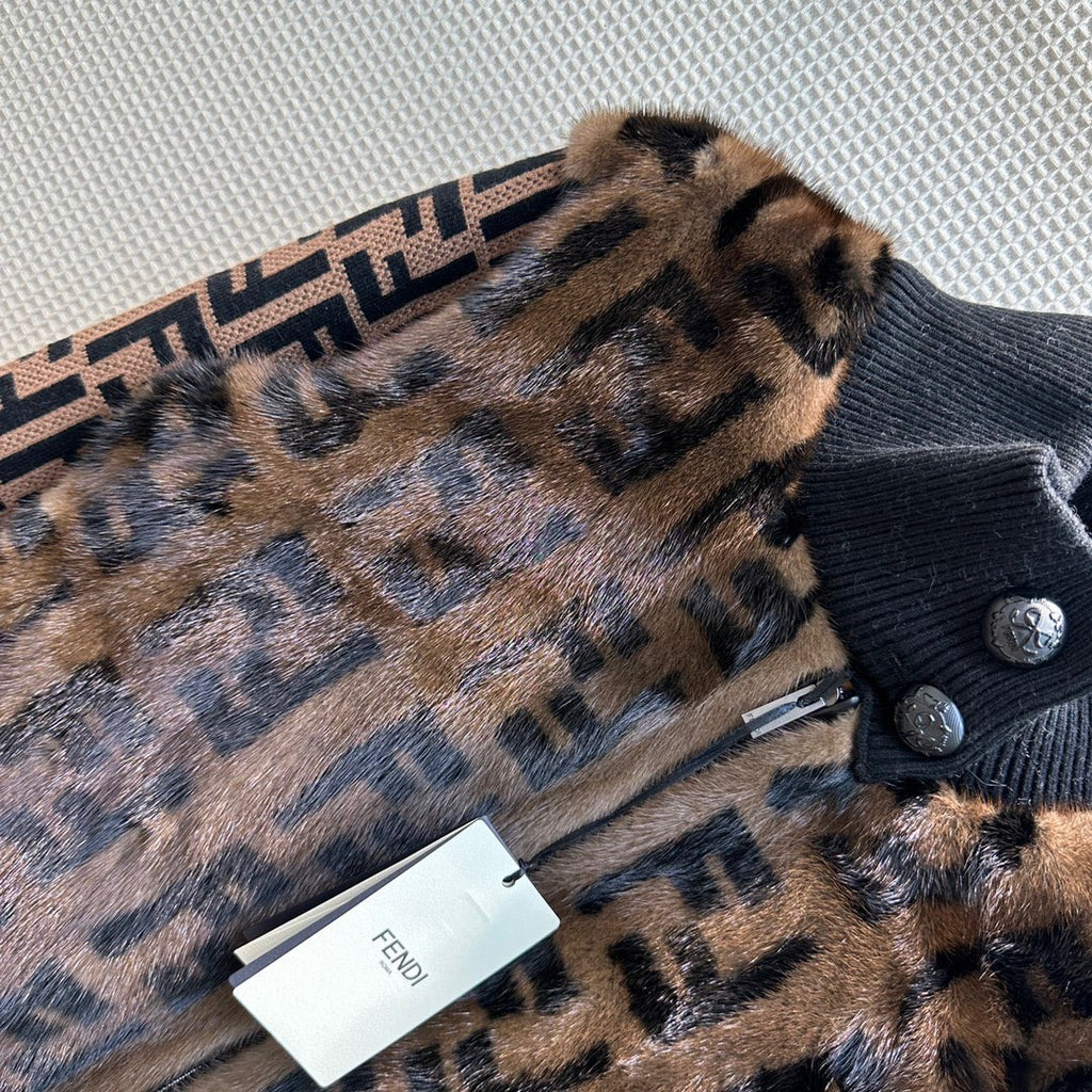Fendi Bomber jacket Brown mink bomber