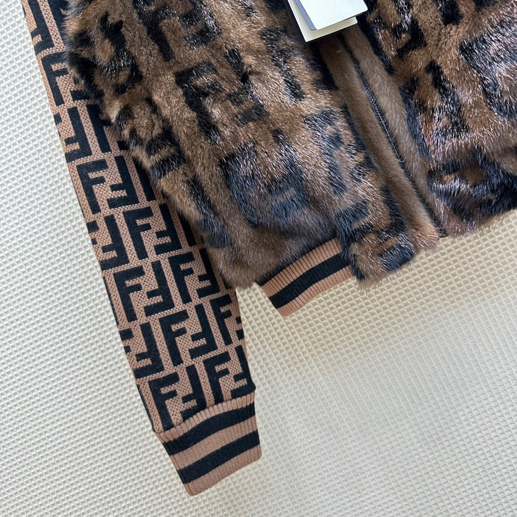 Fendi Bomber jacket Brown mink bomber