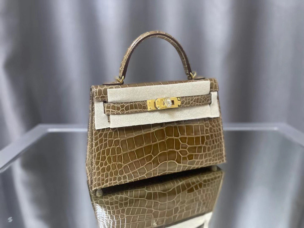 Hermes Olive Mini Kelly II 20 Alligator Gold Hardware