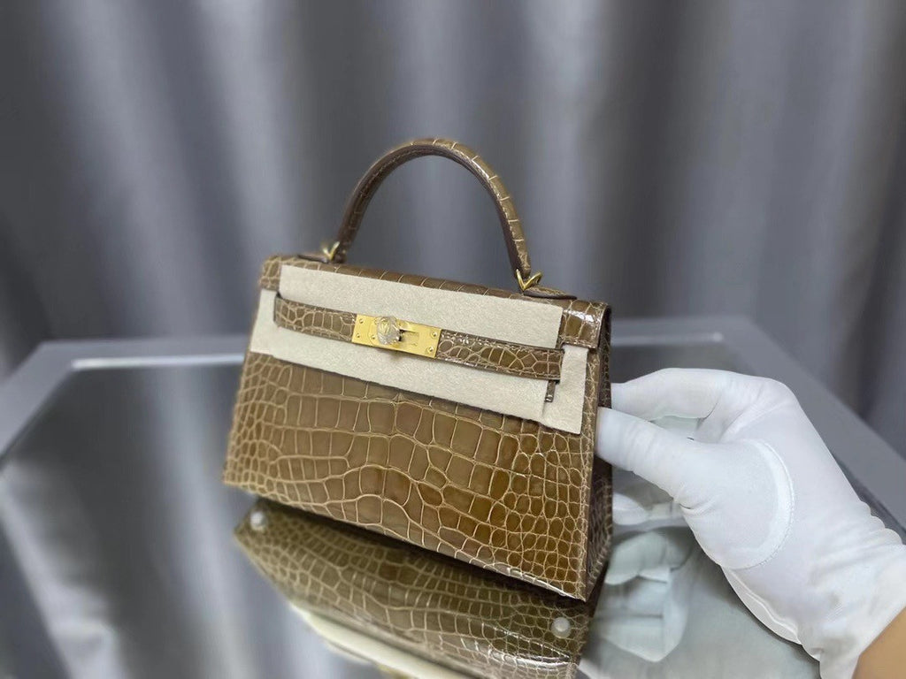 Hermes Olive Mini Kelly II 20 Alligator Gold Hardware