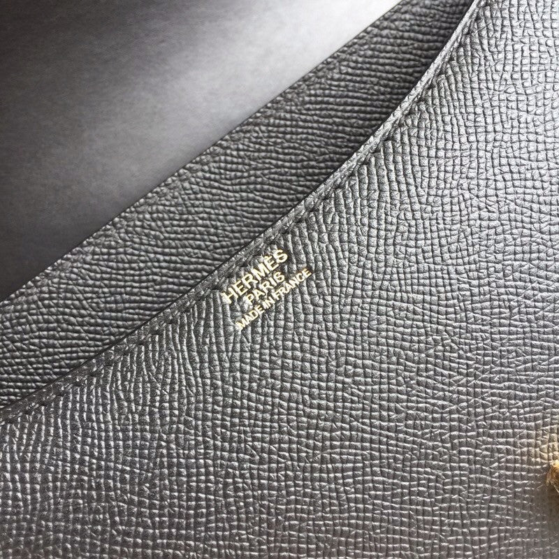 Hermes Black Constance 24 Epsom bag with Gold Hardwares
