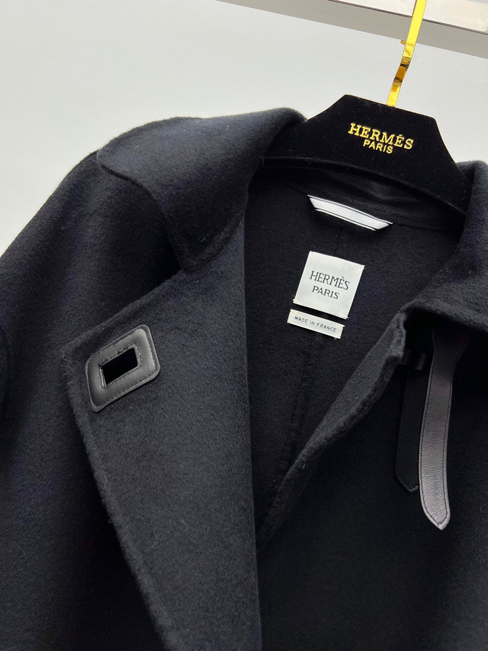 Hermes Wrap coat Black