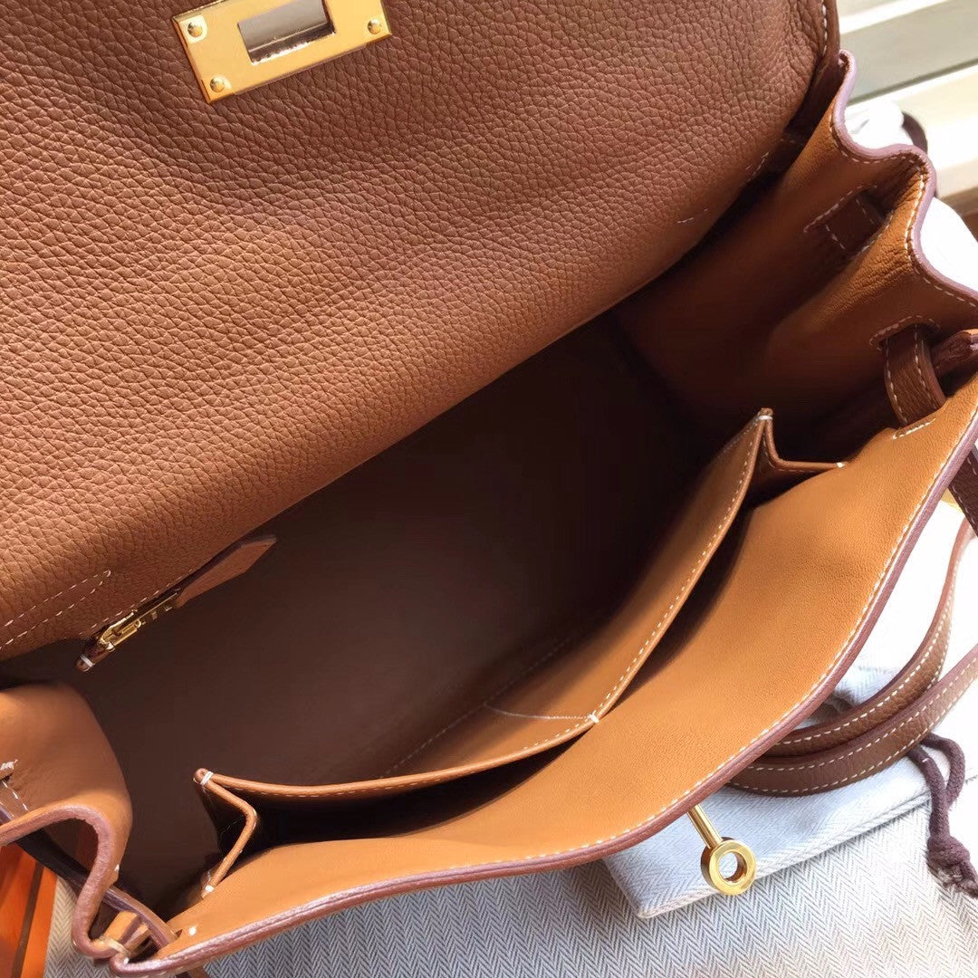 Hermes Gold Kelly 28 cm Togo Gold Hardware