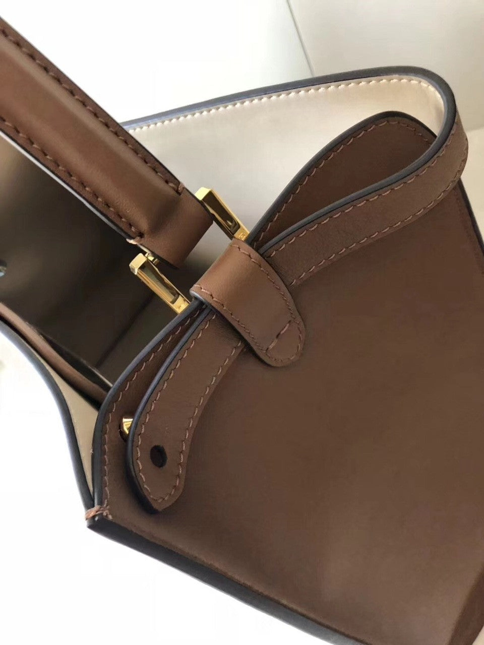 Fendi PEEKABOO X-LITE REGULAR Brown leather bag