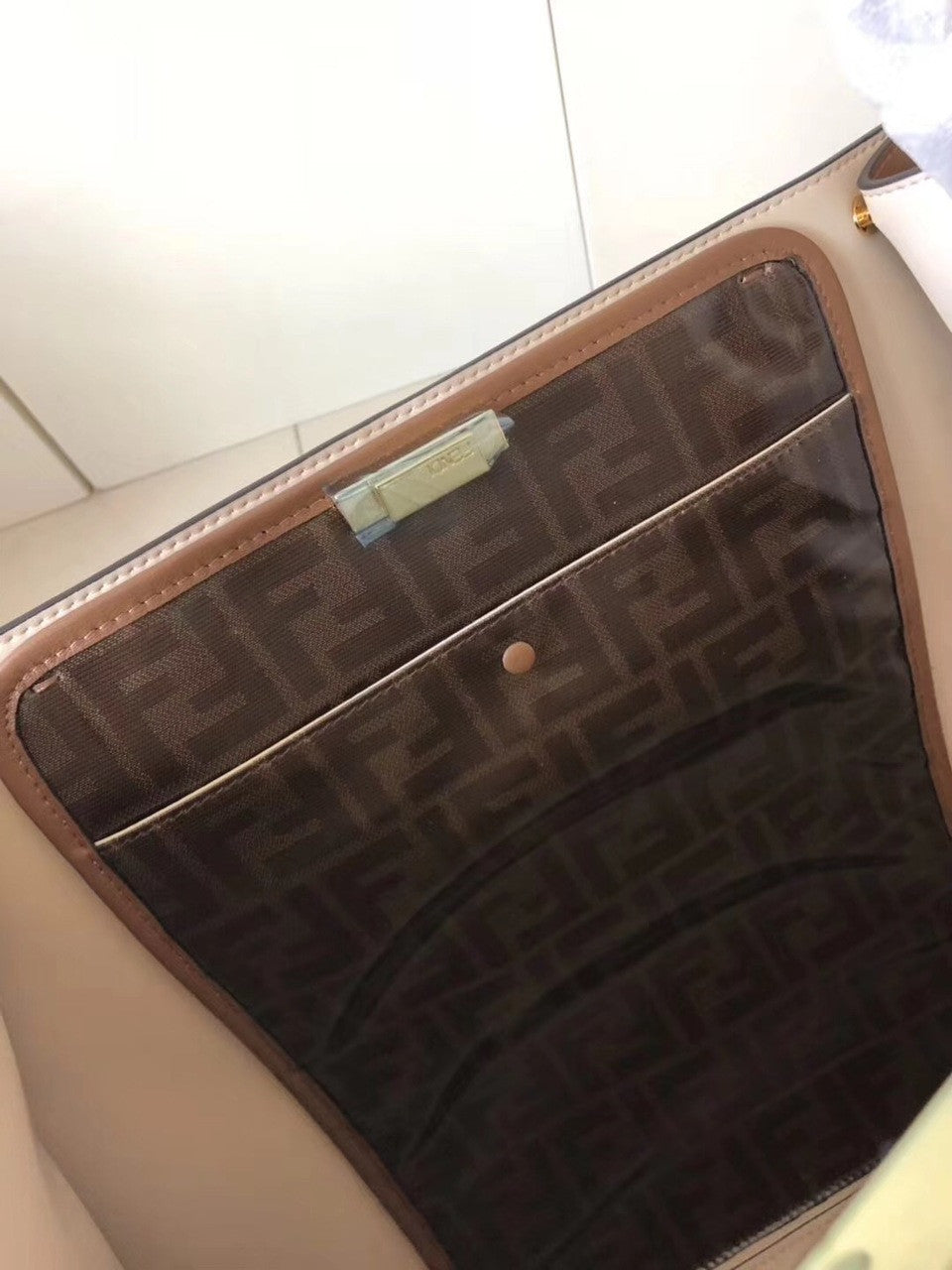Fendi PEEKABOO X-LITE REGULAR Brown leather bag
