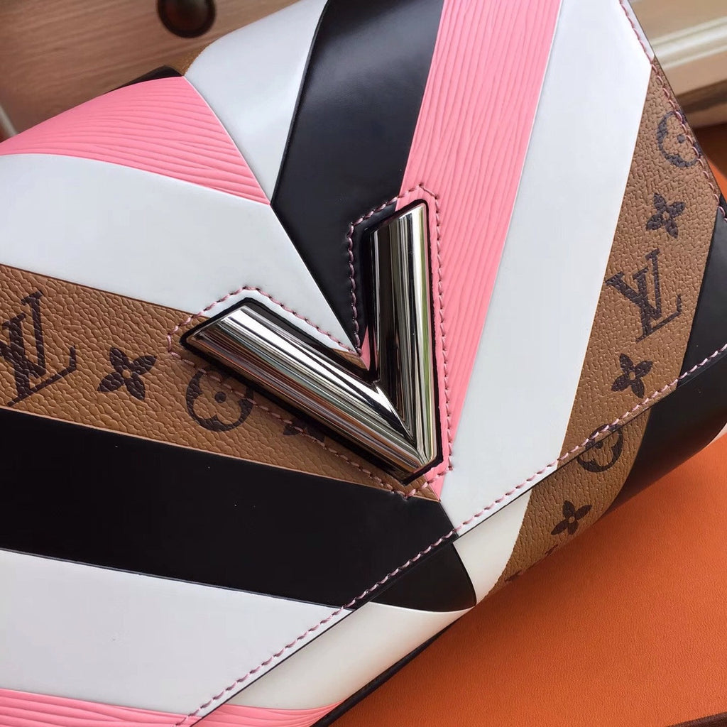 Louis Vuitton  White/Pink/Black and monogram Reverse Twist Bag  Limited Edition