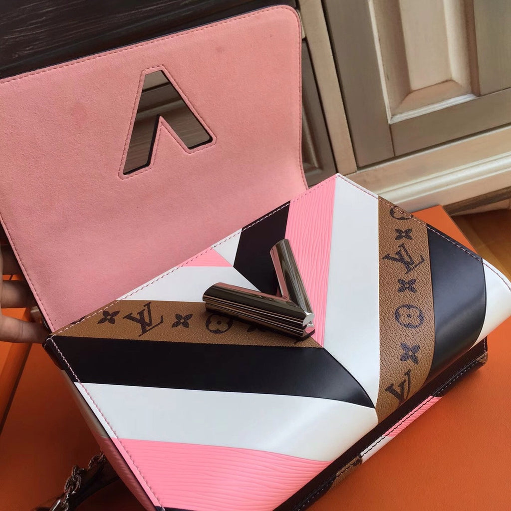 Louis Vuitton  White/Pink/Black and monogram Reverse Twist Bag  Limited Edition