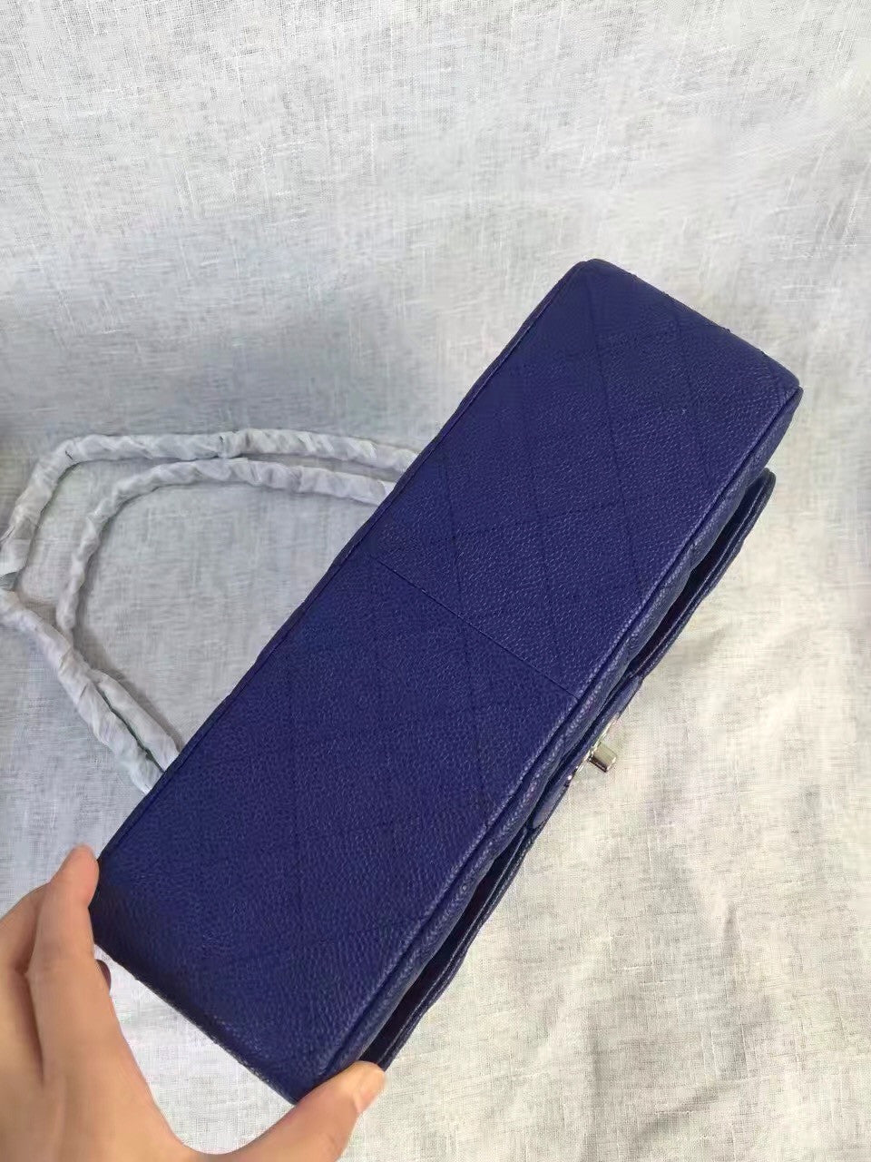 Chanel Reissue 2.55 Flap Bag size 227 in Blue Caviar Leather