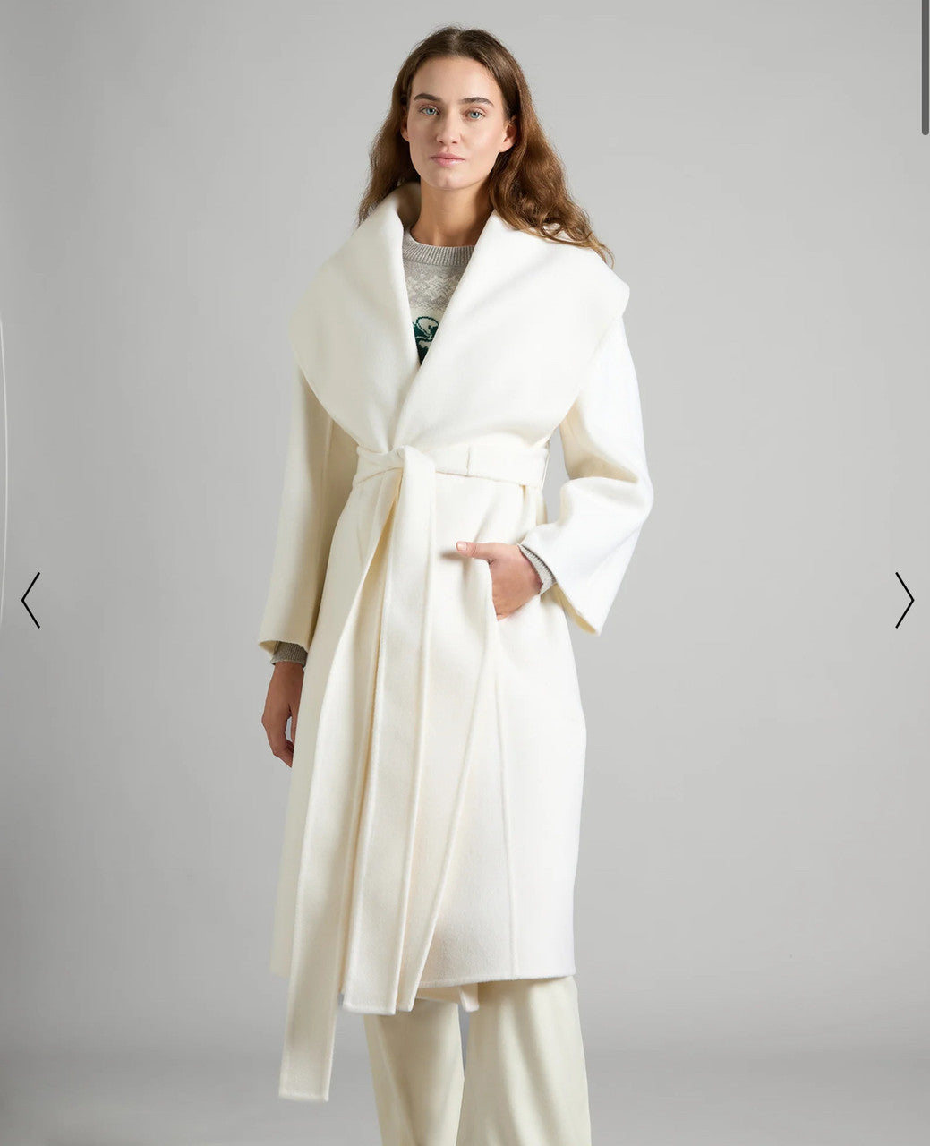 Colombo WHITE DOUBLE CASHMERE COAT