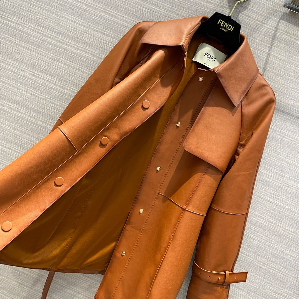 Fendi Blouson Brown leather jacket