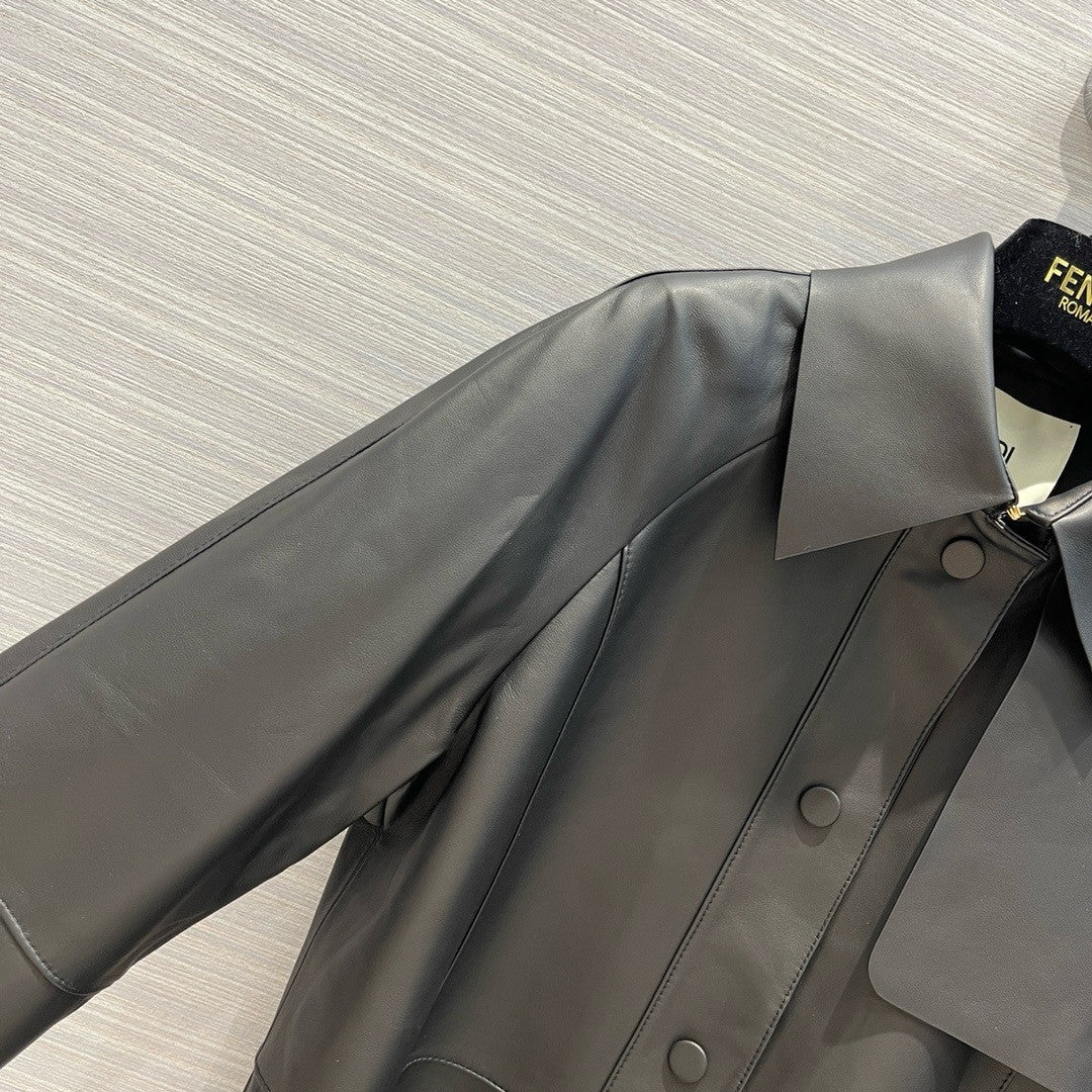 Fendi Blouson Black leather jacket