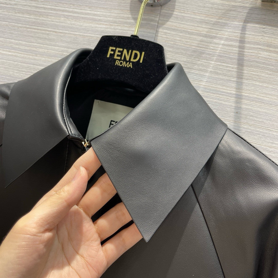 Fendi Blouson Black leather jacket