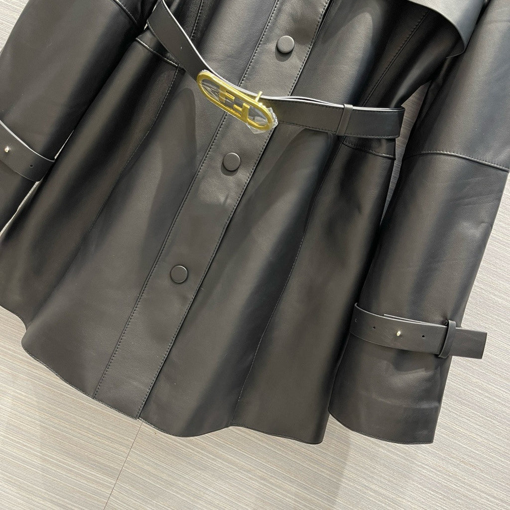 Fendi Blouson Black leather jacket