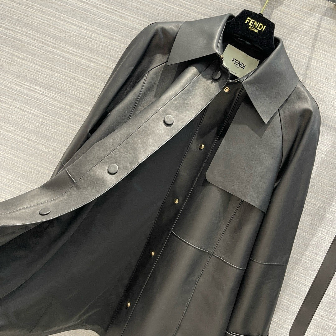 Fendi Blouson Black leather jacket
