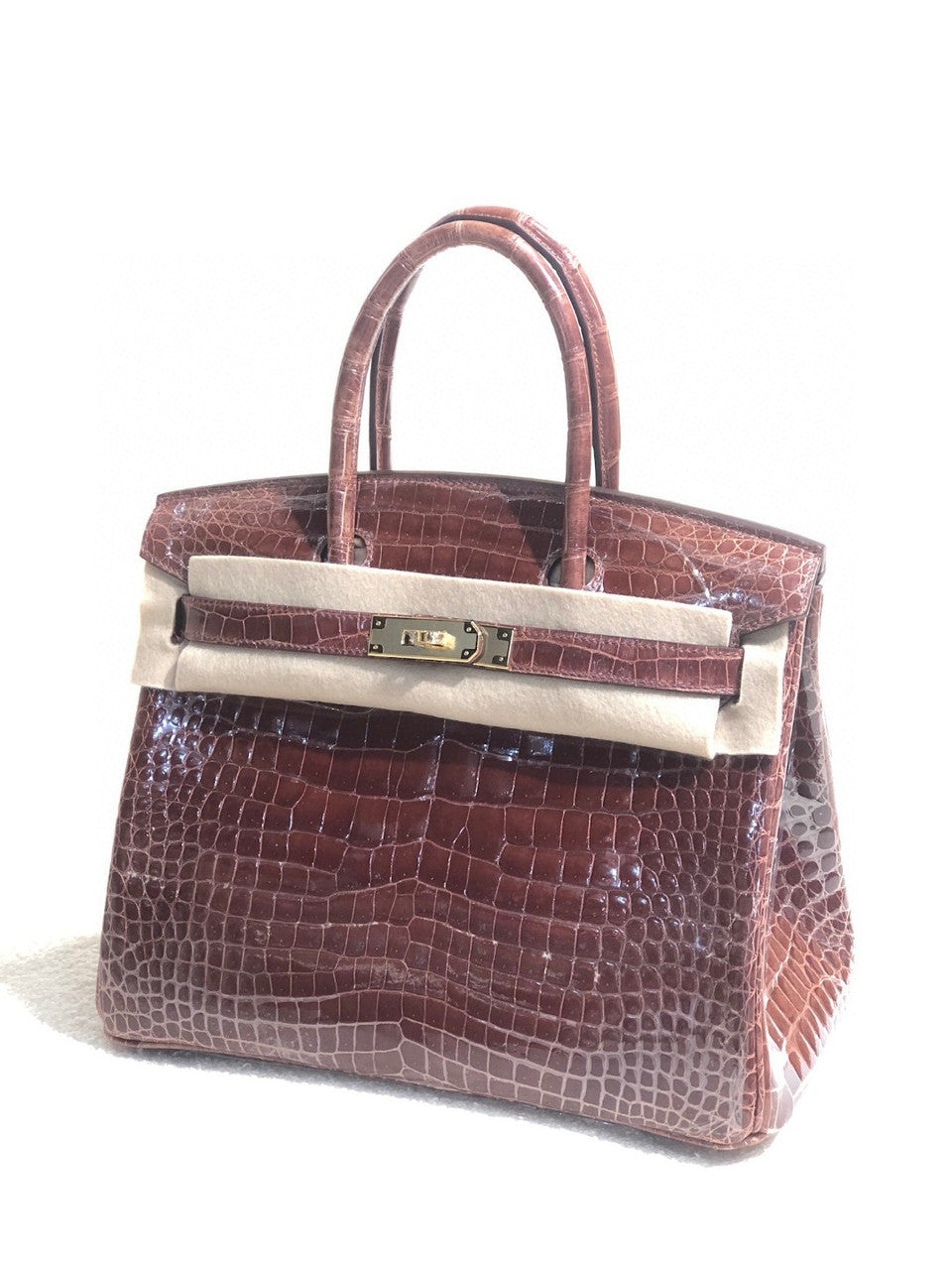 Hermes Miel  Birkin 30 in Porosus  Crocodile with Gold hardware