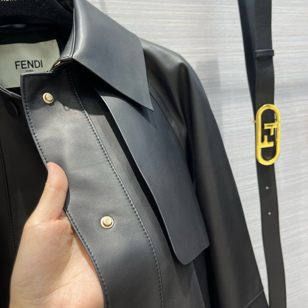 Fendi Blouson Black leather jacket