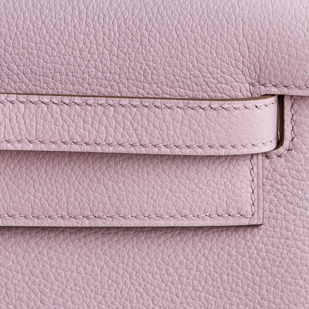 Hermes 09 MauvePale Kelly Danse Bag Evercolour Leather Palladium Hardware