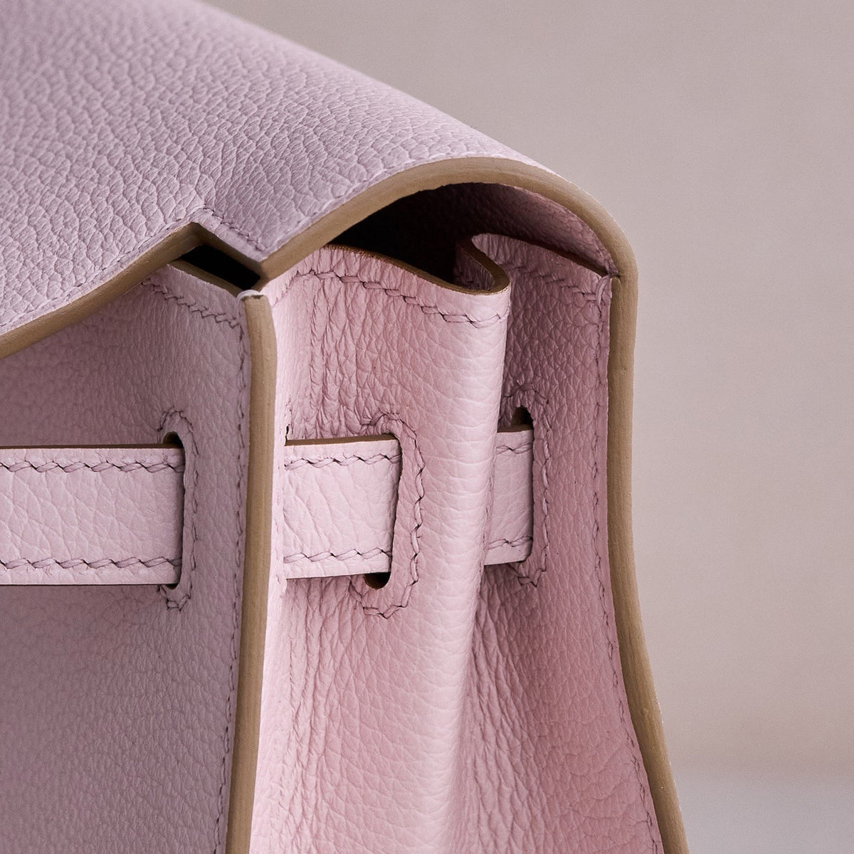 Hermes 09 MauvePale Kelly Danse Bag Evercolour Leather Palladium Hardware