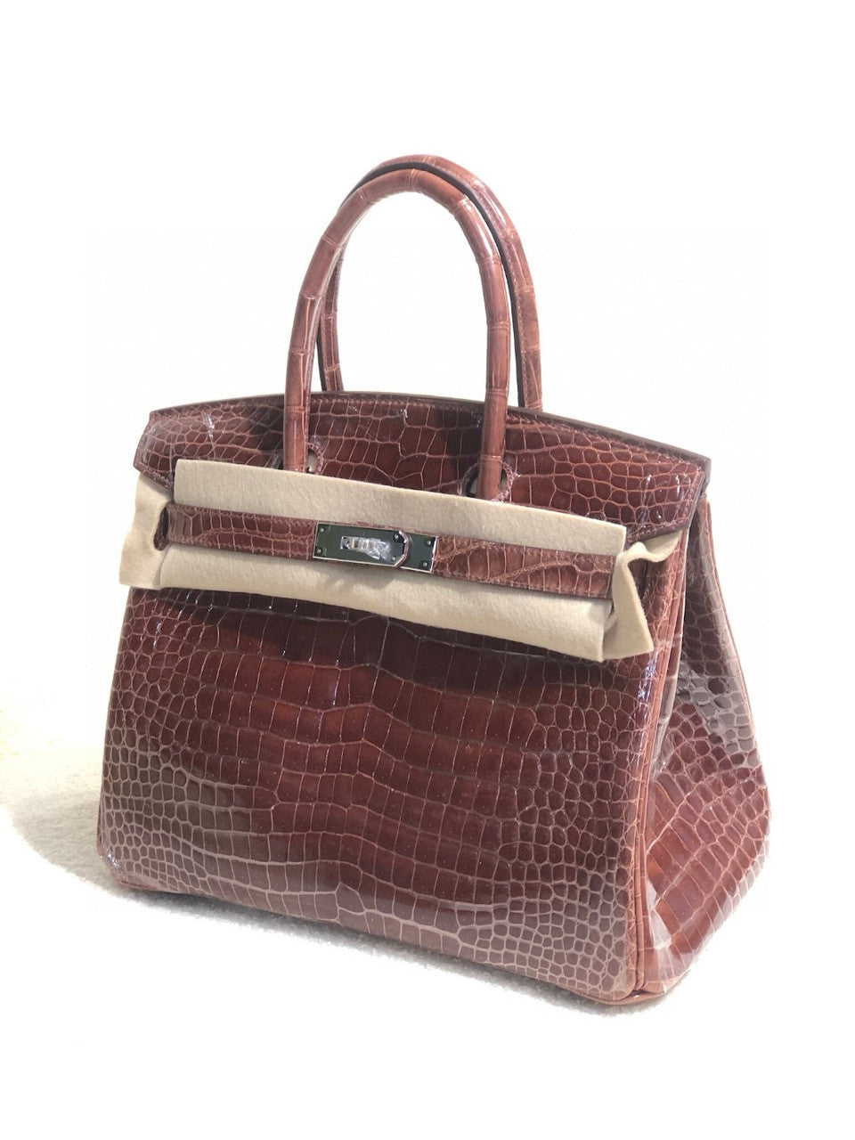 Hermes Miel  Birkin 30 in Porosus  Crocodile with Palladium hardware