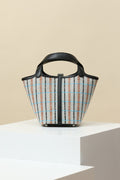 Hermes Picotin Lock 18 bag H canvas and Black Swift calfskin with "Couverture Carre" embroidery