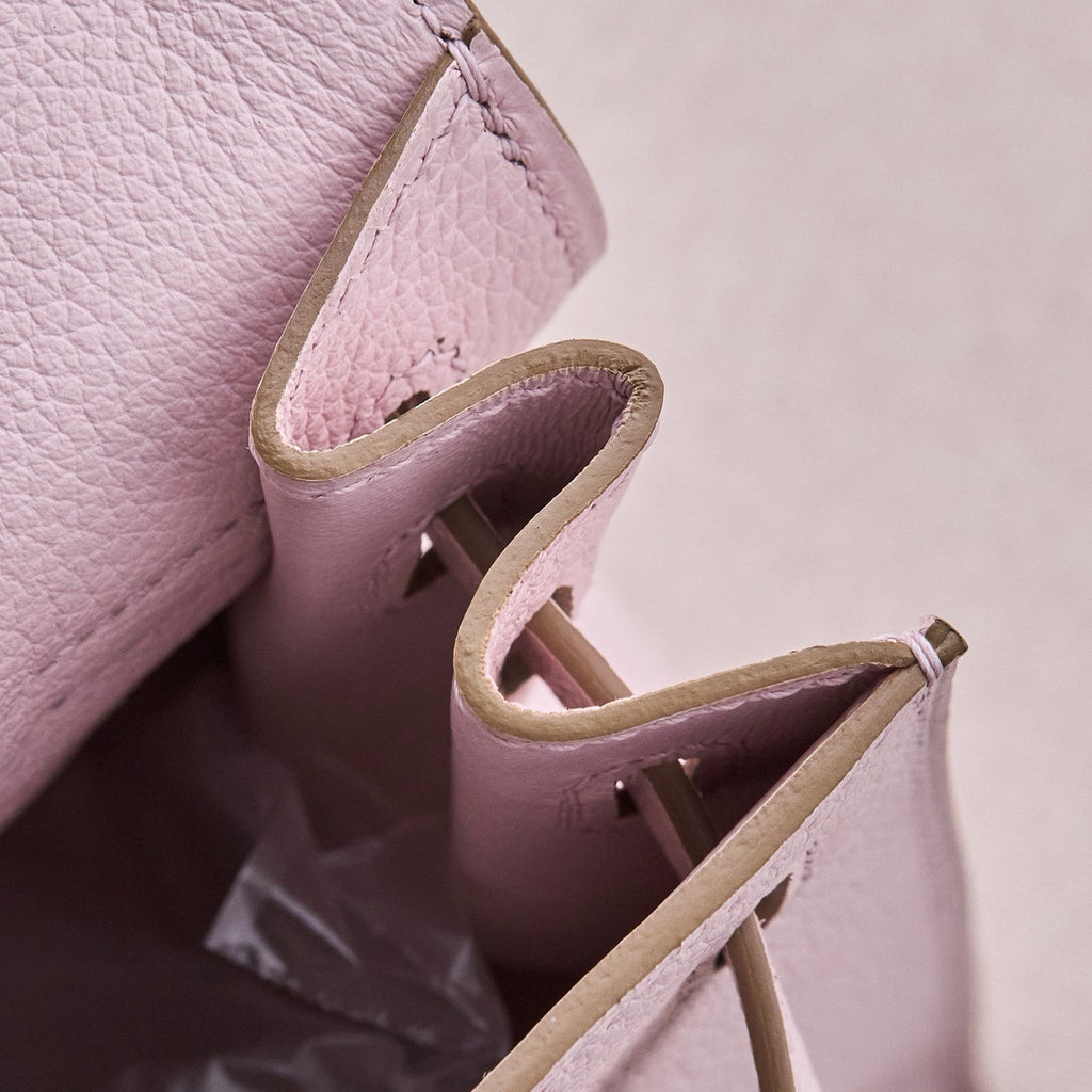 Hermes 09 MauvePale Kelly Danse Bag Evercolour Leather Palladium Hardware