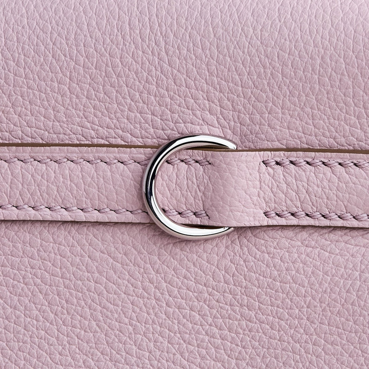 Hermes 09 MauvePale Kelly Danse Bag Evercolour Leather Palladium Hardware