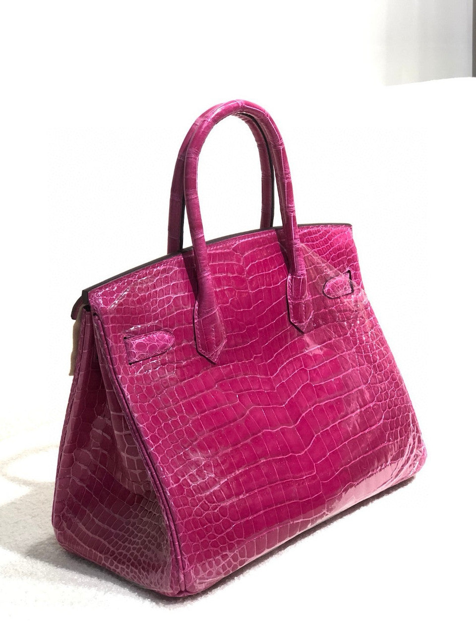 Hermes Rose Scheherazade Birkin 30 in Porosus  Crocodile with Palladium hardware