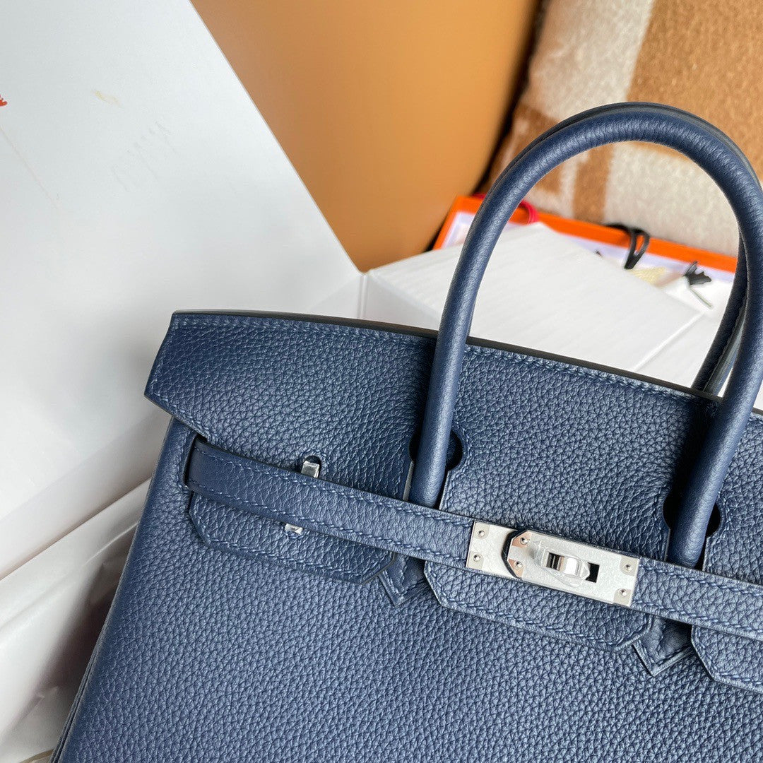 Hermes Bleu Electric Birkin 25 cm Togo Palladium Hardware