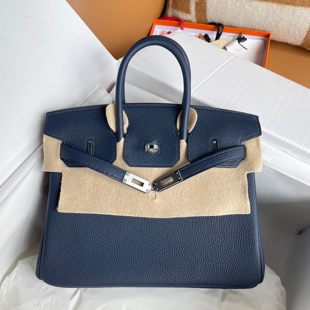 Hermes Bleu Electric Birkin 25 cm Togo Palladium Hardware