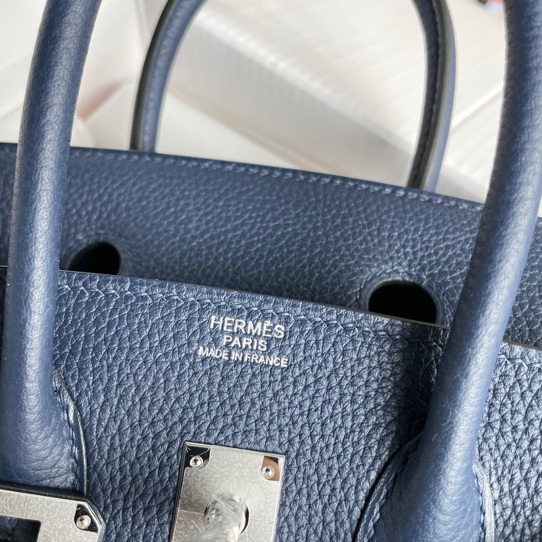 Hermes Bleu Electric Birkin 25 cm Togo Palladium Hardware