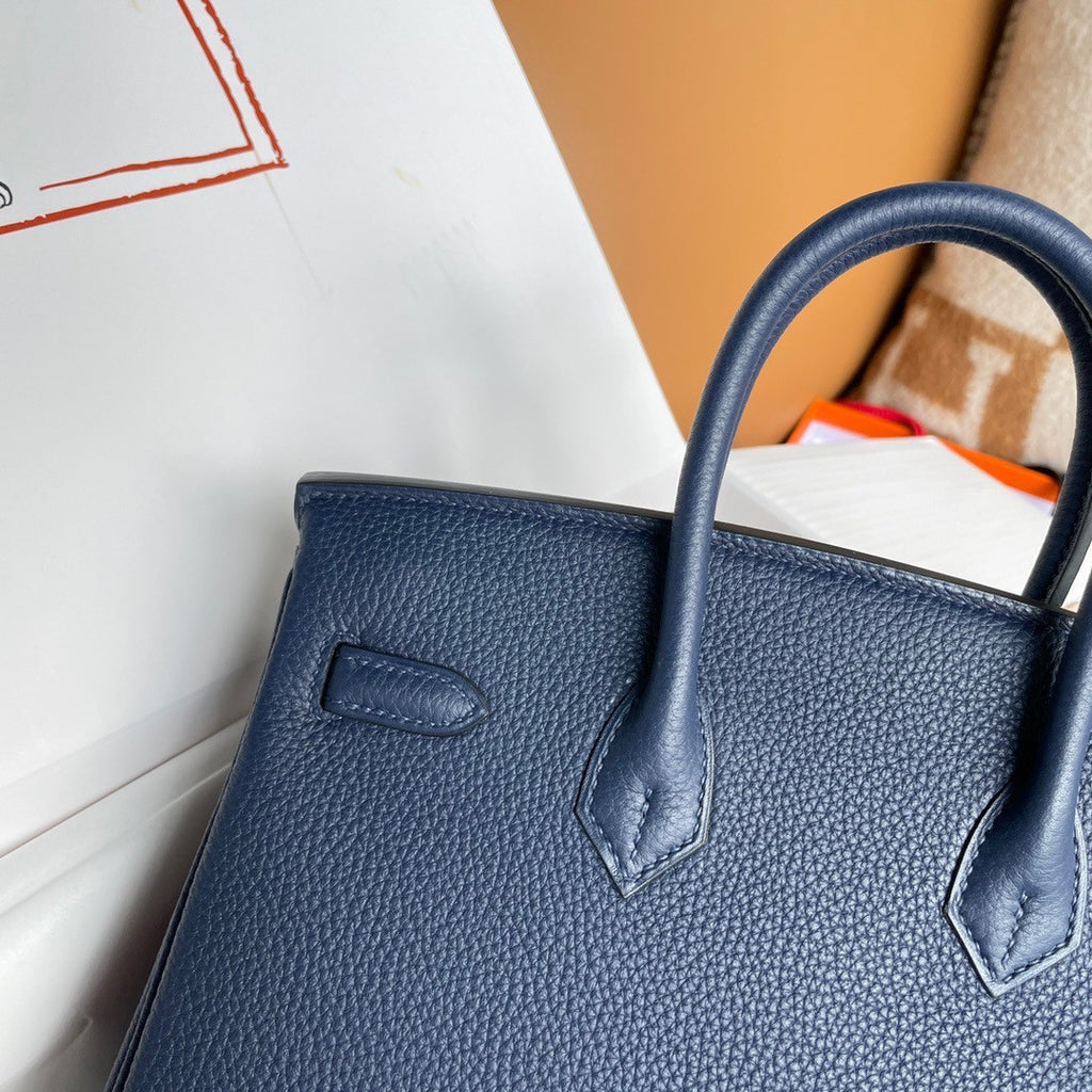 Hermes Bleu Electric Birkin 25 cm Togo Palladium Hardware