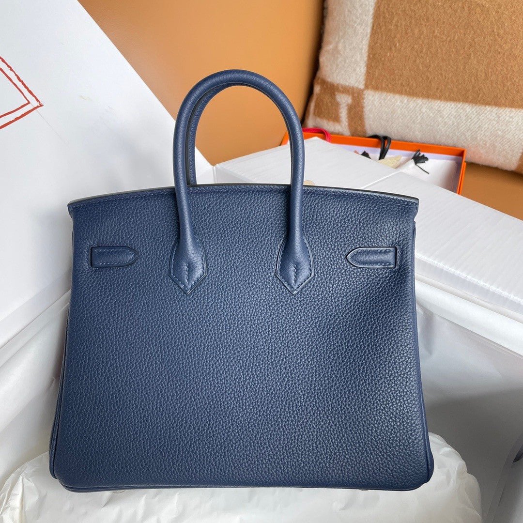 Hermes Bleu Electric Birkin 25 cm Togo Palladium Hardware