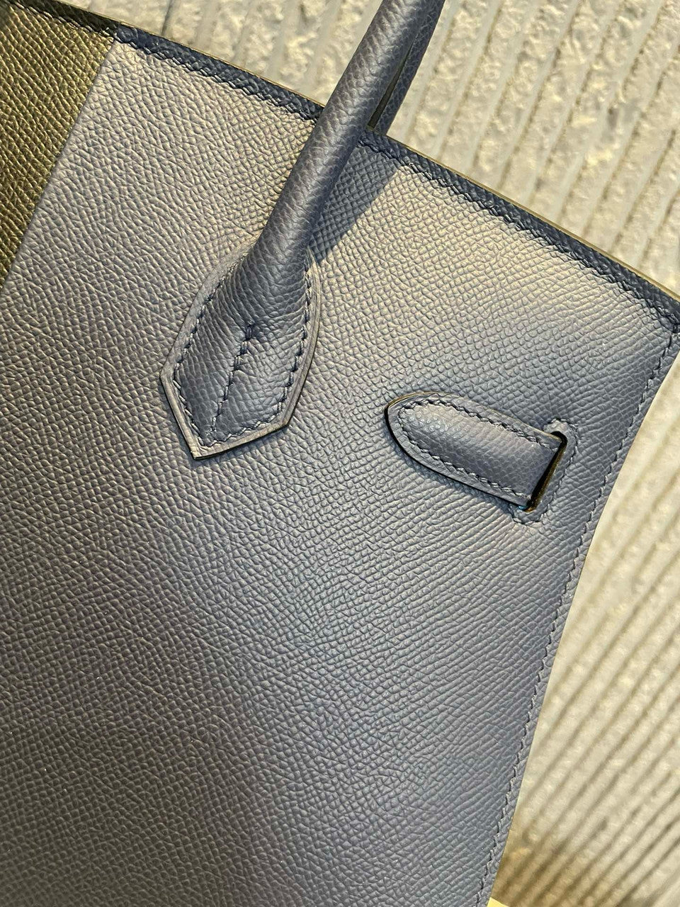 Hermes Tri-Coloured Birkin Sellier 30  Bleu Encre/Bleu Electrique Epsom Hardware Palladium