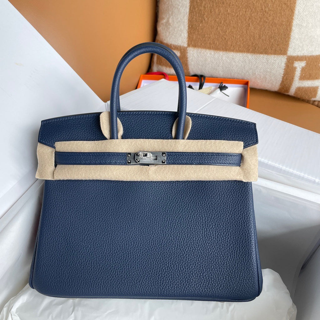 Hermes Bleu Electric Birkin 25 cm Togo Palladium Hardware