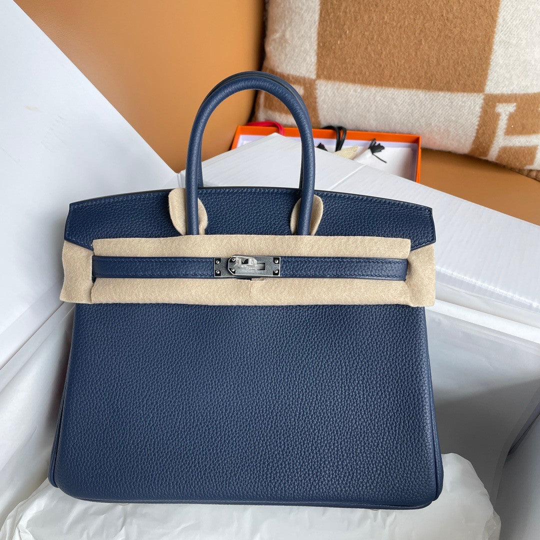 Hermes Bleu Electric Birkin 25 cm Togo Palladium Hardware