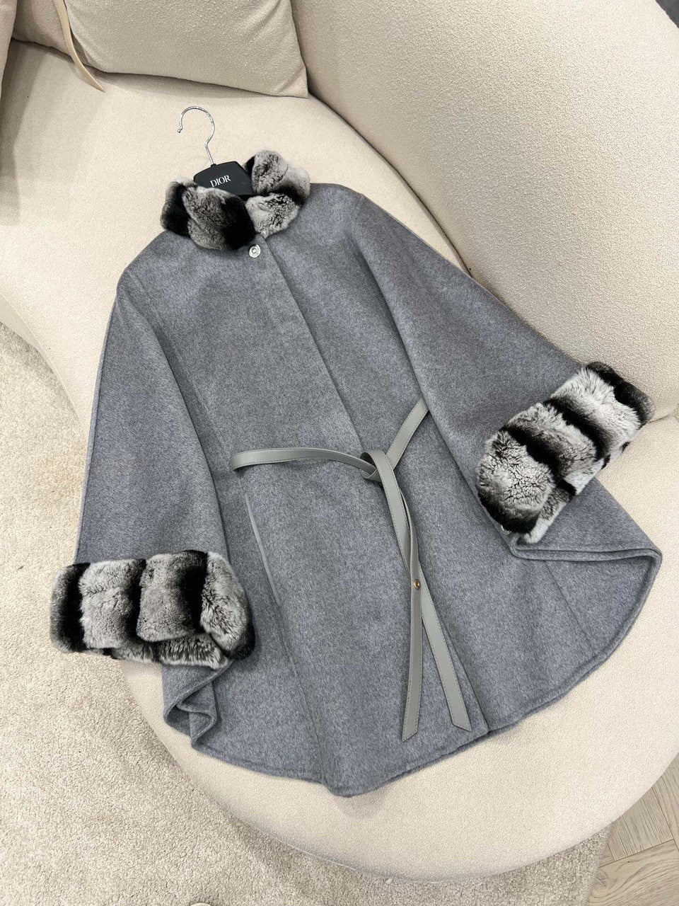 Loro Piana Salzburg Cape Cashmere Cayenne Melange/north Sea