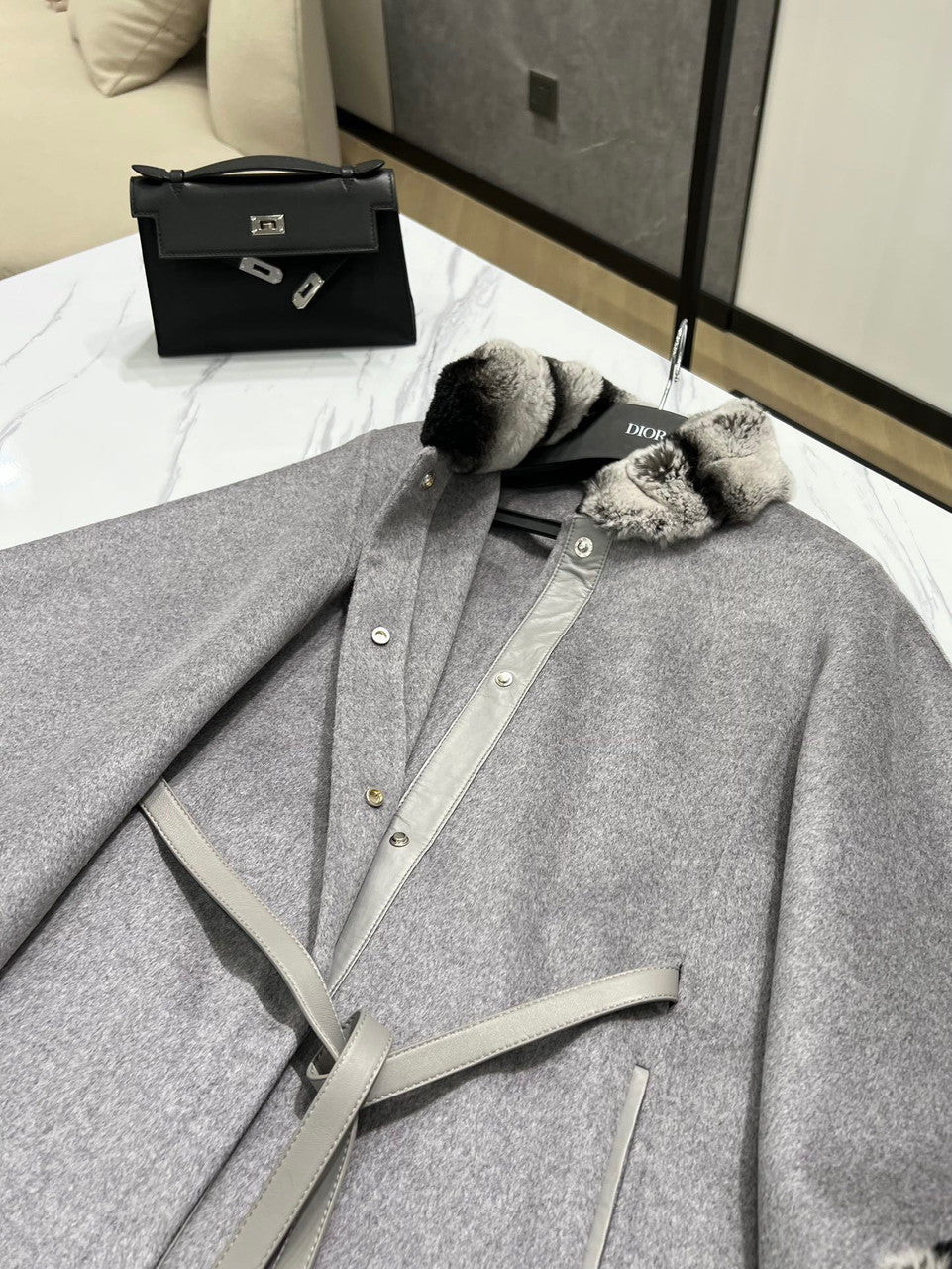 Loro Piana Salzburg Cape Cashmere Cayenne Melange/north Sea