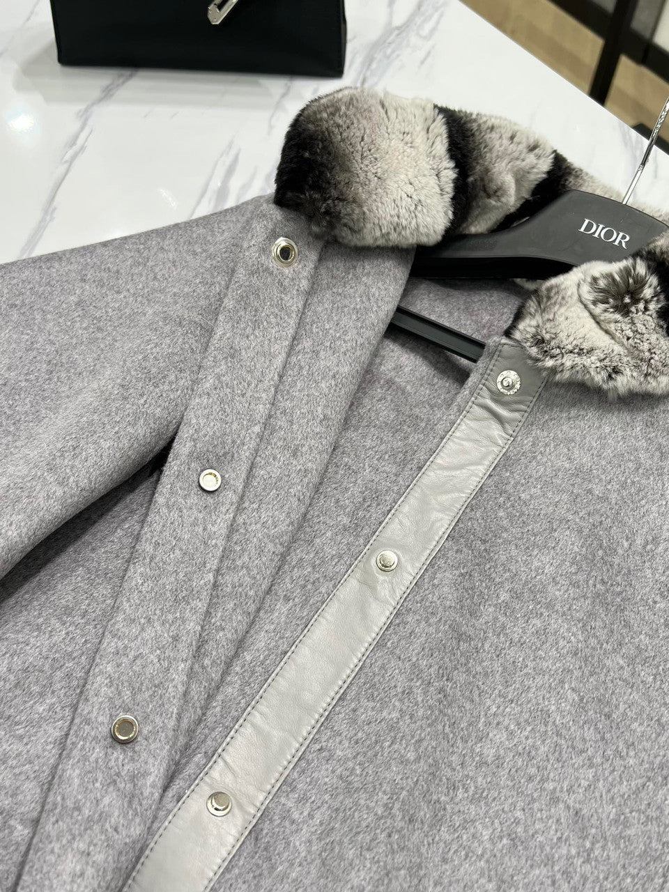 Loro Piana Salzburg Cape Cashmere Cayenne Melange/north Sea