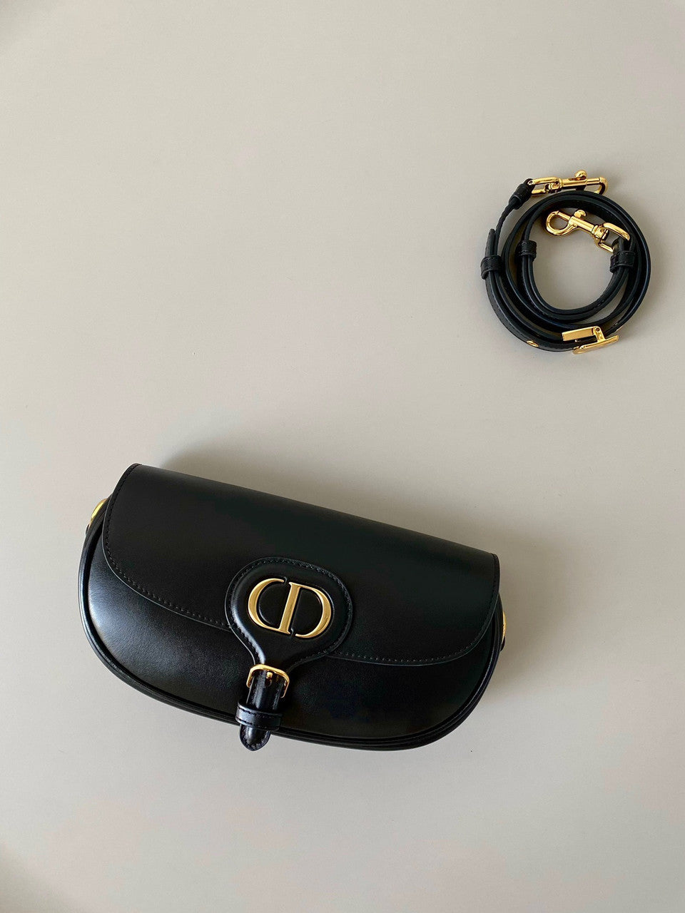 Christian Dior DIOR BOBBY EAST-WEST BAG Black Box Calfskin