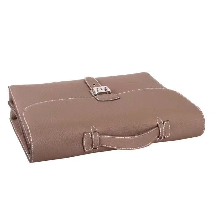 HERMÈS Gris Tourterelle KELLY DEPECHE 38 BRIEFCASE