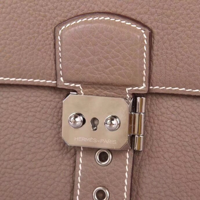 HERMÈS Gris Tourterelle KELLY DEPECHE 38 BRIEFCASE