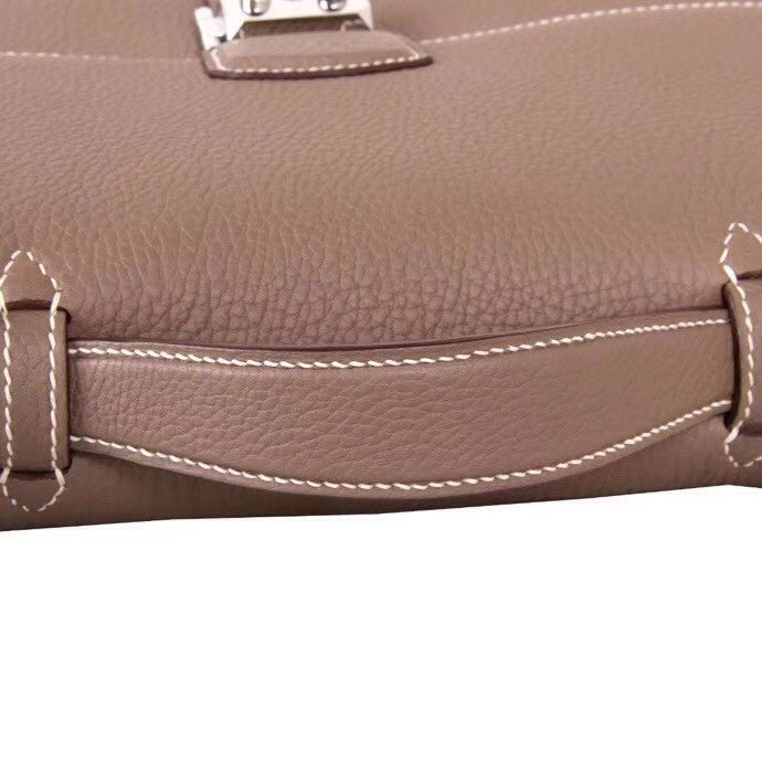 HERMÈS Gris Tourterelle KELLY DEPECHE 38 BRIEFCASE